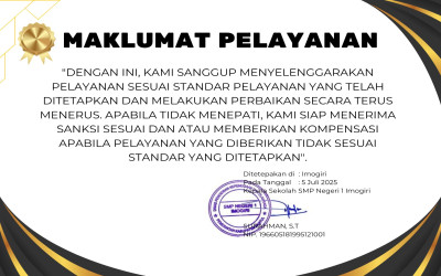 Maklumat Pelayanan SMP Negeri 1 Imogiri